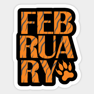 February born feline lover cat kitty kitten Sticker